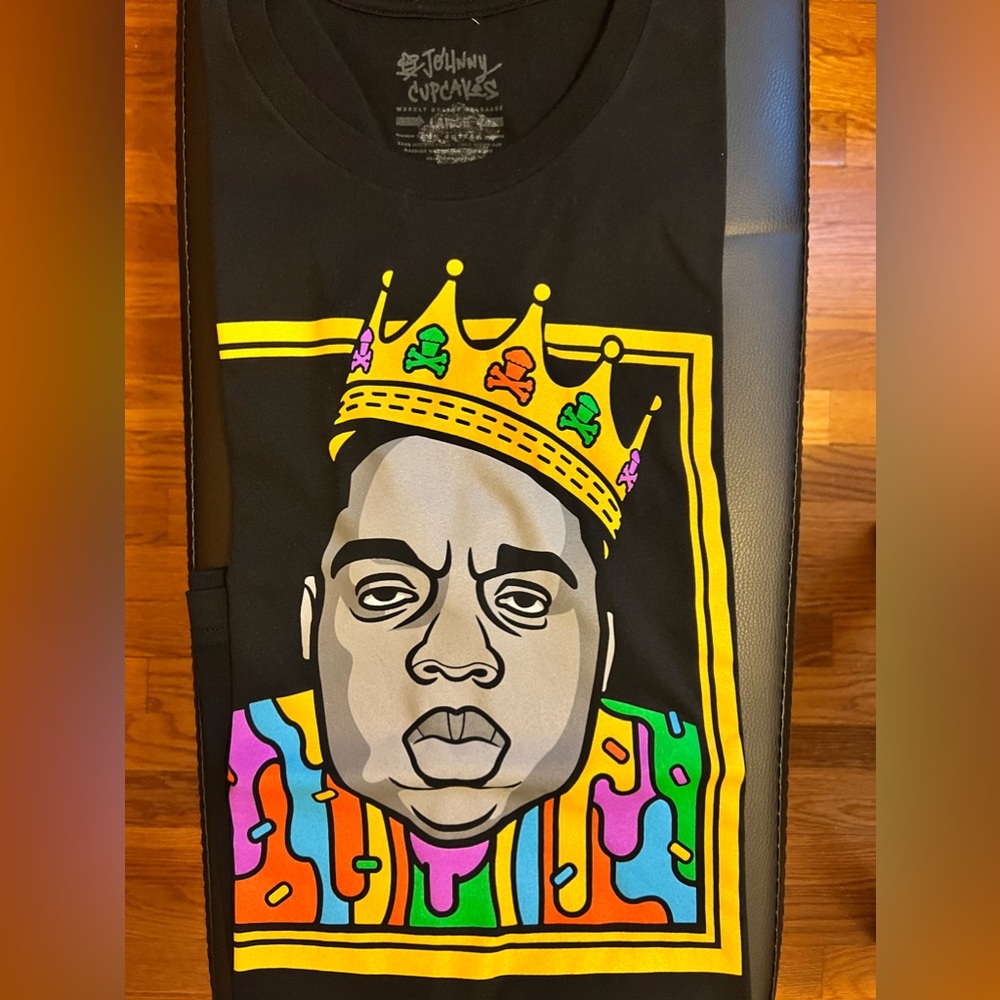 Johnny Cupcakes Biggie Collab T-Shirt Size Large New Never Worn!!!! 100% cotton